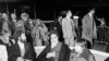 FRANCE -- file -- Ayatollah Ruhollah Khomeini talks briefly with reporters at Roissy-Charles de Gaulle Airport, Jan. 31, 1979, 