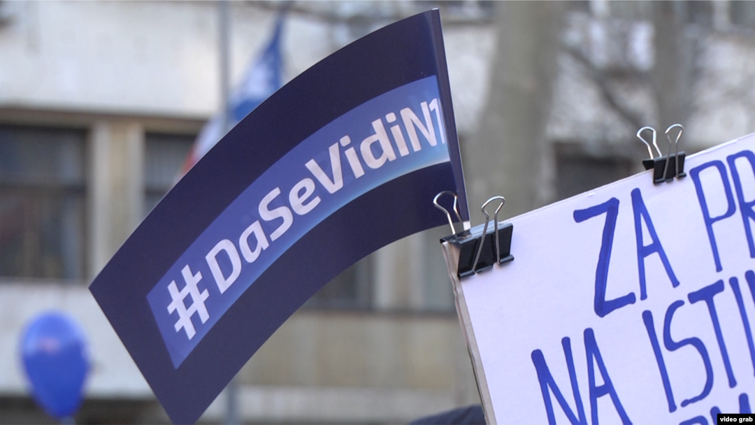 Protest podrške za televiziju N1 u Beogradu