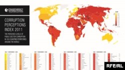 Map -- Transparency International's Corruption Perceptions Index (CPI) 2011