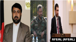 (راست به چپ) اسدالله خالد وزیر دفاع پیشین، یاسین ضیا لوی درستیز اسبق و حیات الله حیات سرپرست سابق وزارت داخله افغانستان