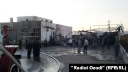 Tajikistan/Khatlon region -- Fire in a gas station in Kulob city, 6Nov2011