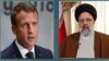 French President Emmanuel Macron (left) and Iranian President Ebrahim Raisi (file photo)