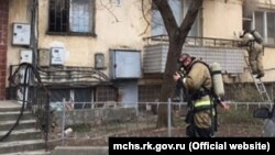 Пожарник на месте происшествия
