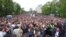 Around 10,000 people were thought to have been taking part in the "stroll" in central Moscow on May 13.