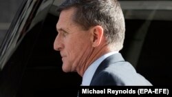 Michael Flynn, former national security adviser to U.S. President Donald Trump, arrives at a federal court in Washington on December 1.