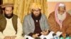 FILE: Pakistani Senate Deputy Chairman Maulana Abdul Ghafoor Haideri (C) during a press conference in Quetta in March 2015