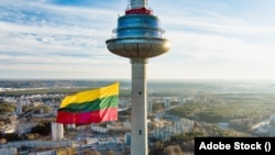 ლიეტუვის დროშა ვილნიუსში, სატელევიზიო ანძაზე (საილუსტრაციო ფოტო) 