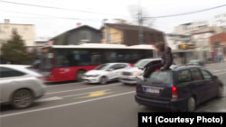 Dvadesetogodišnja studentkinja teško je povređena 16. januara u centru Beograda, kada ju je, tokom protestne blokade raskrsnice, udario automobil.