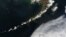 Satellite picture of the Aleutian Islands and the Alaska Peninsula
