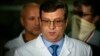 Aleksandr Murakhovsky speaks to the media in Omsk about the Navalny case on August 21.