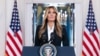 US first lady Melania Trump making a statement at the White House on October 10 