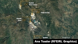Mapa rudnika Ziđina na području Bora