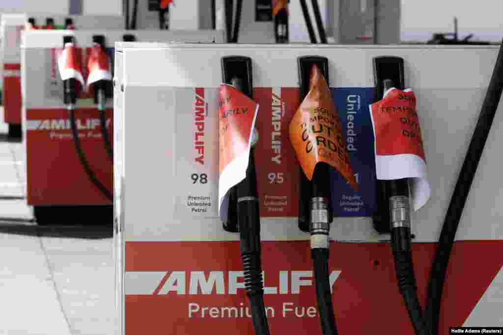 Pumps at a fuel station in Sydney, Australia, that ran out of fuel on March 20.The ongoing conflict in the Middle East is causing spiralling fuel prices globally and many Australians have been stockpiling fuel in anticipation of further price increases.