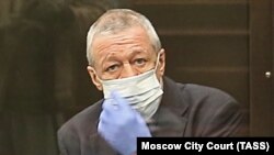 Russian actor Mikhail Yefremov attends a court hearing in Moscow on October 22.