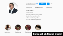 Llogaria e Sedat Peker në Instagram.