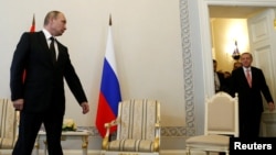 Vladimir Putin și Tayyip Erdogan la St. Petersburg