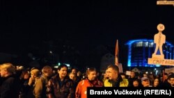 Detalj sa protesta u Kragujevcu '1 od 5 miliona', februar 2019.