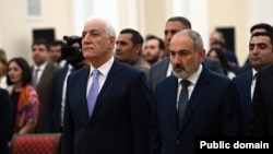 Armenia - President Vahagn Khachaturian and Prime Minister Nikol Pashinian attend an awards ceremony held on the occasion of Armenia's Independence Day, Yerevan, September 21, 2024.