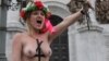 Акция Femen у Храма Христа Спасителя в Москве, 9 декабря 2011