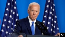 Joe Biden amerikai elnök egy washingtoni sajtótájékoztatón 2024. július 11-én