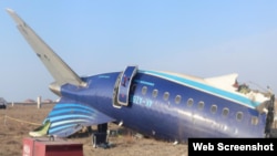 Ақтау түбінде құлаған Әзербайжан ұшағы. 