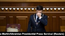 Vladmiri Zelenski tokom polaganja zakletve za predsednika Ukrajine, 2019. godine