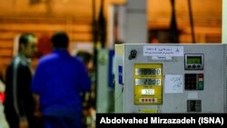 A gas meter is seen at a gasoline station in Tehran. File photo