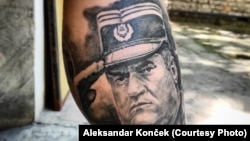 Tetovaža Ratka Mladića na nozi, rad tattoo majstora Koska Tattoo iz Beograda (9. maj 2021.) 