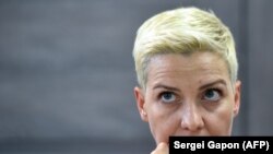 Maria Kolesnikova, una dintre consilierele candidatei opoziției Svetlana Țihanovskaia