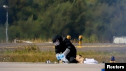 FILE PHOTO: Leipzig/Halle Airport after a drone was found near a runway, in Schkeudlitz