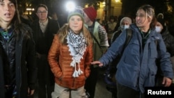 Greta Thunberg joined protests over recent Georgian election results in Tbilisi.