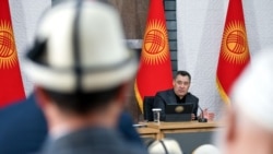 Президент Жапаров Ош облусунда эл менен жолугушууда.  Араван, 11-апрель, 2026-жыл 