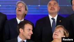 Paolo Gentiloni, Boyko Borisov, Emmanuel Macron și Angela Merkel
