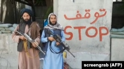 Taliban fighters in Kabul