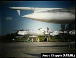 Soviet-era planes in an aviation museum in Poltava.