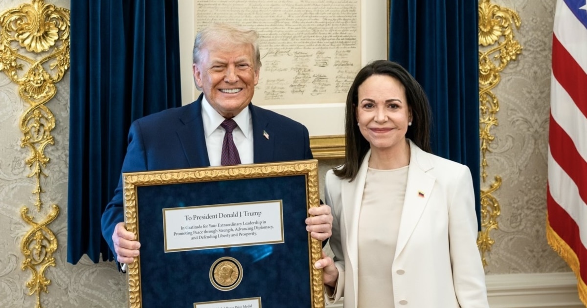 Trump e pranon medaljen e Nobelit nga udhëheqësja e opozitës venezuelase  Machado