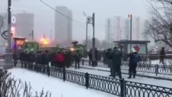 В Москве автобус въехал в подземный переход (видео)
