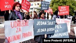 Protestna šetnja povodom Međunarodnog dana žena u Podgorici, Crna Gora, 08. mart 2018.