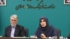 نادره رضایی در کنار عباس صالحی، وزیر فرهنگ و ارشاد اسلامی ایران