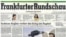 Первая полоса обанкротившейся немецкой газеты Frankfurter Rundschau