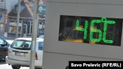 Temperatura izmjerena u Podgorici 4.avgusta 2017.