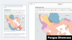A dynamic infographic inserted as a direct embed on an article page (left) and the same infographic viewed on its standalone content page (right).