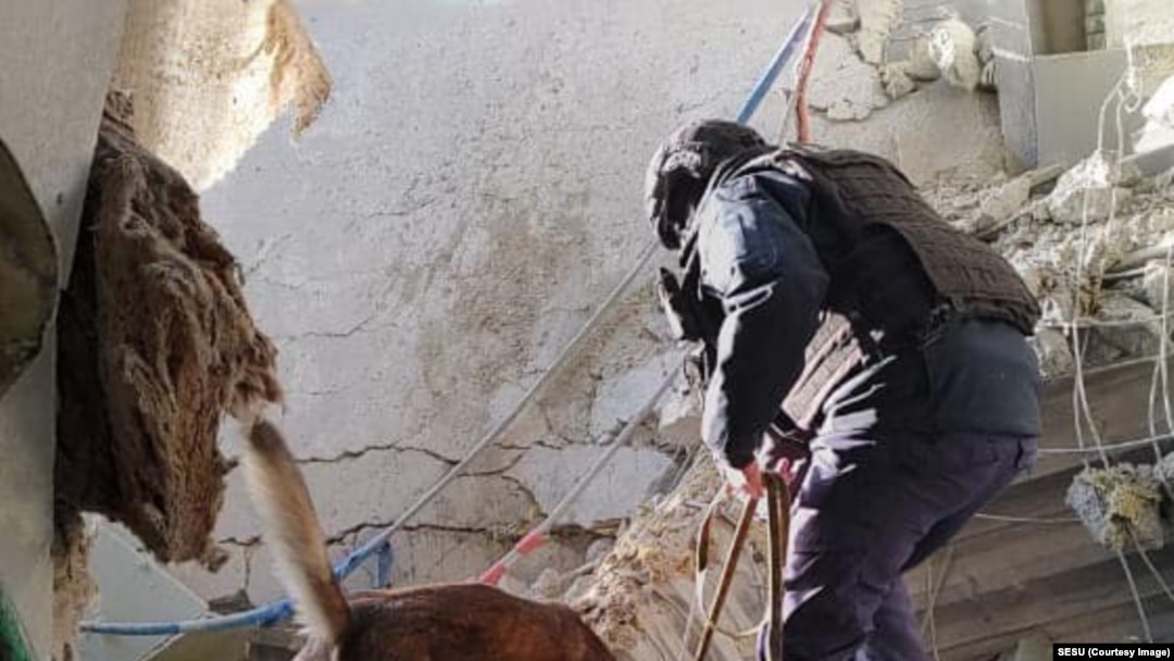 Atunci când Kievul a fost lovit de o rachetă care a avariat un centru de afaceri dintr-o zonă populată a orașului, SESU a răspuns rapid: a cercetat locul atacului și a căutat cu câini eventualele muniții neexplodate.