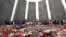 Armenia - People lay flowers at Yerevan's Tsitsernakabert memorial to victims of the 1915 Armenian genocide in Ottoman Turkey.