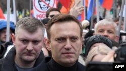 Навальный антиөкмөттүк жүрүштөрдүн биринде. 29-февраль, 2020-жыл.