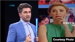 TV aparıcıları Zaur Baxşəliyev və Xoşqədəm Hidayətqızı.