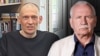 Сяргей Ціханоўскі пасьля вызваленьня і Валер Карбалевіч (справа). Фотакаляж