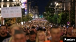 Protestat në Beograd të organizuar në gusht kundër projektit të Rio Tintos. 