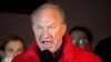 RUSSIA -- Valery Rashkin, the first secretary of the Russian Communist Party in Moscow, addresses supporters during a rally to protest the preliminary results of the parliamentary election in Moscow, September 20, 2021