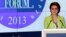 Депутат парламента Дарига Назарбаева выступает на Евразийском медиа-форуме. Астана, 25 апреля 2013 года. 